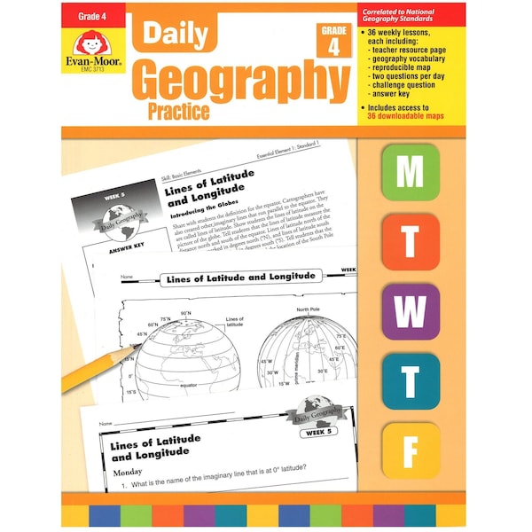 Evan-Moor Educational Publishers Daily Geography Practice Book, Teacher Edition, Grade 4 3713 - main